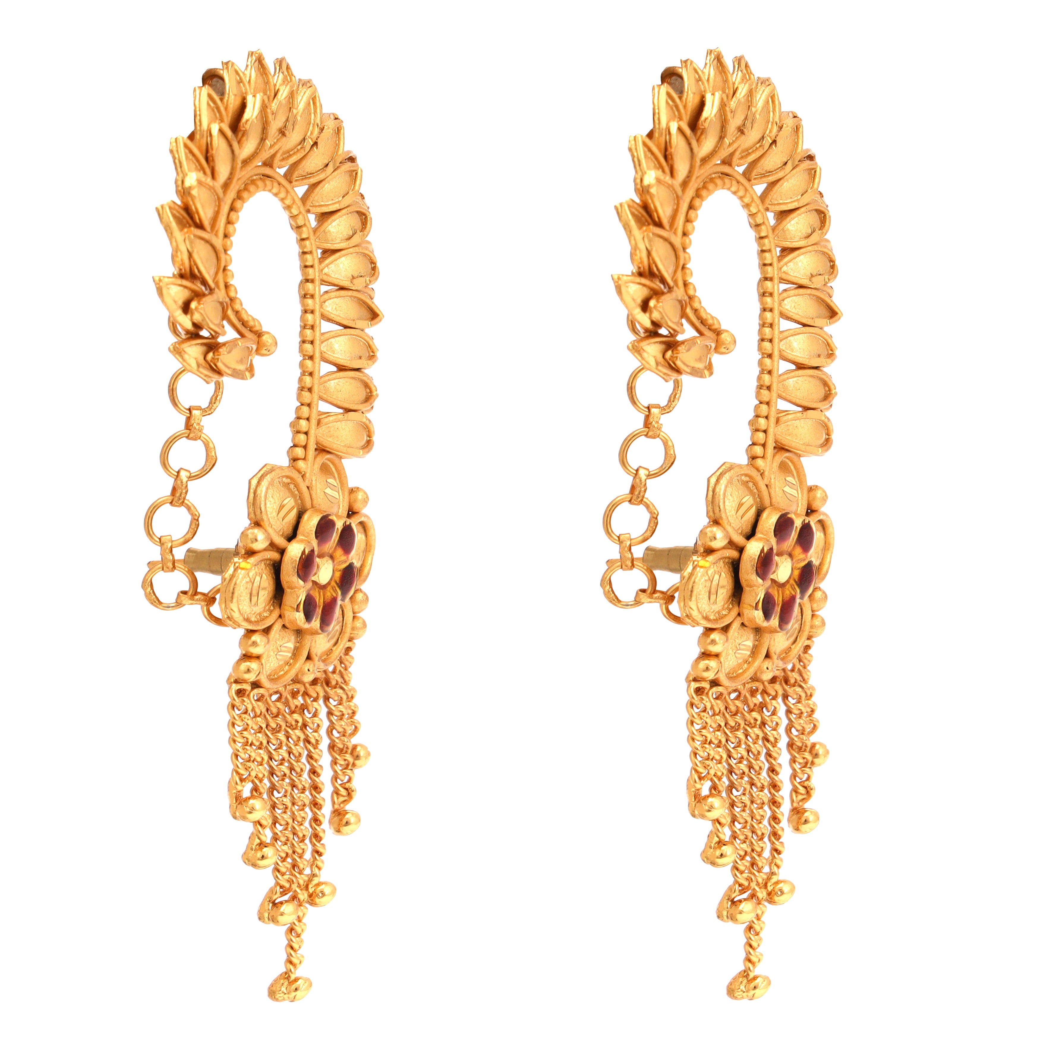 Amazon.com: Bodha Traditional Indian Gold Plated Handcrafted Antique  Peacock Jewellery Ear Cuff Jhumka Earring For Women (SJ_1897): Clothing,  Shoes & Jewelry